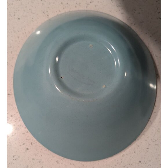 Metlox Vernon Ware Oval Serving Bowl 9 inches Aqua Blue Heavenly Days Collection - Picture 8 of 10